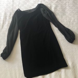 Black elegant long sleeve cocktail dress